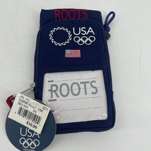 ROOTS Olympic 2004 USA Salt Lake City  Wallet Passport Holder Canvas